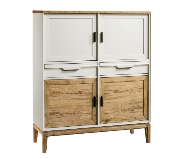 Шкаф для посуды 42 Гранада (Белый воск/Антик 24)