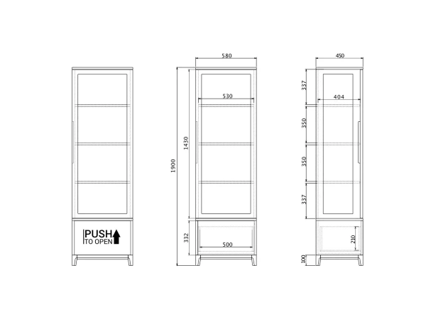 Узкая витрина Case CS161