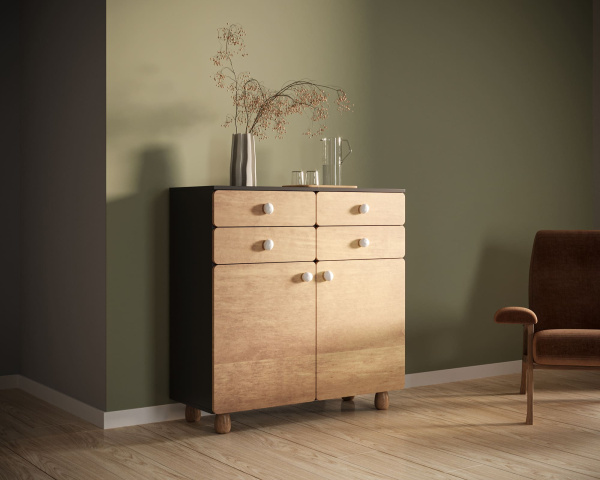 Комод большой с ящиками и дверками Split SP19