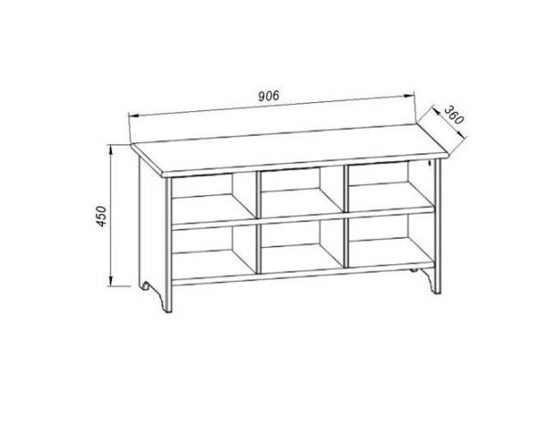 Тумба для обуви 900 Вествик с открыттыми полками