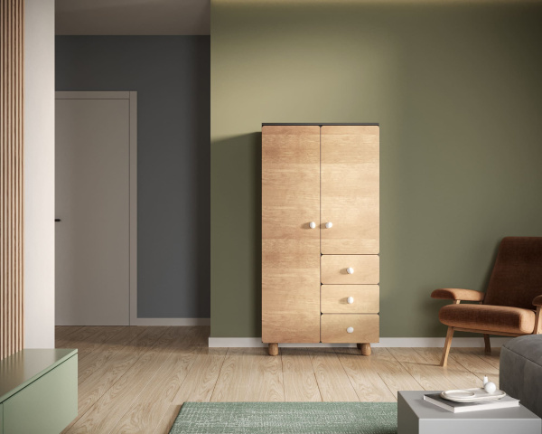 Шкаф двухдверный с тремя ящиками Split SP16