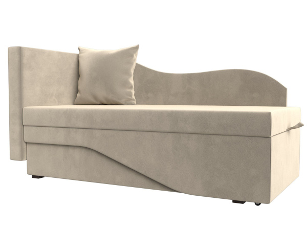Кушетка Гармония левая Микровельвет (Бежевый)