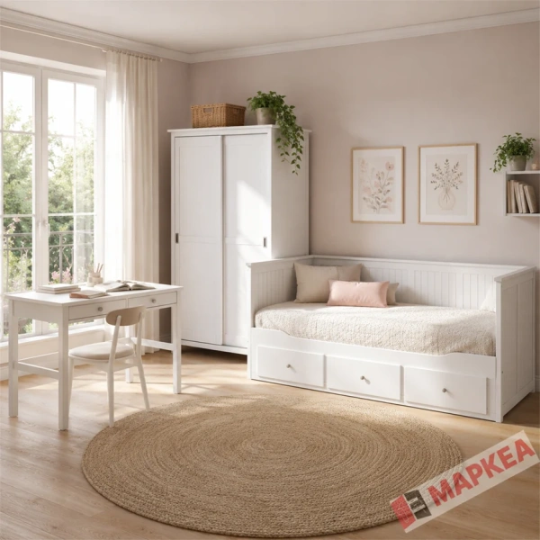 Стол письменный Кантри Hemnes 02 ММЦ (Белый лак)