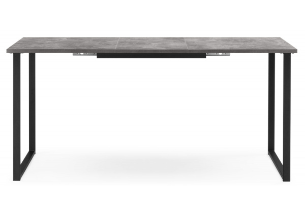 Стол деревянный Лиман 120 (160) x 80 бетон светлый / черный матовый