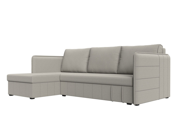 Диван угловой Слим левый угол Рогожка (Амур 02 бежевый)