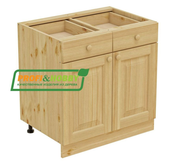 Тумба 2 дверь 2 ящик 800*720 (Цвет без покрытия)