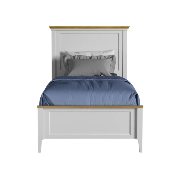 Кровать односпальная Квадро-С (Цвет Белый лак/Антик 24, Размер спального места, мм 900*2000)