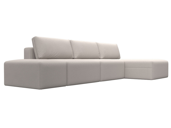 Диван угловой модульный с пуфом Лига-060 НПБ Лонг угол универсальный Замша