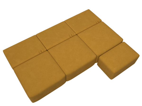 Диван прямой модульный с пуфом Лига-060 НПБ Лонг Велюр