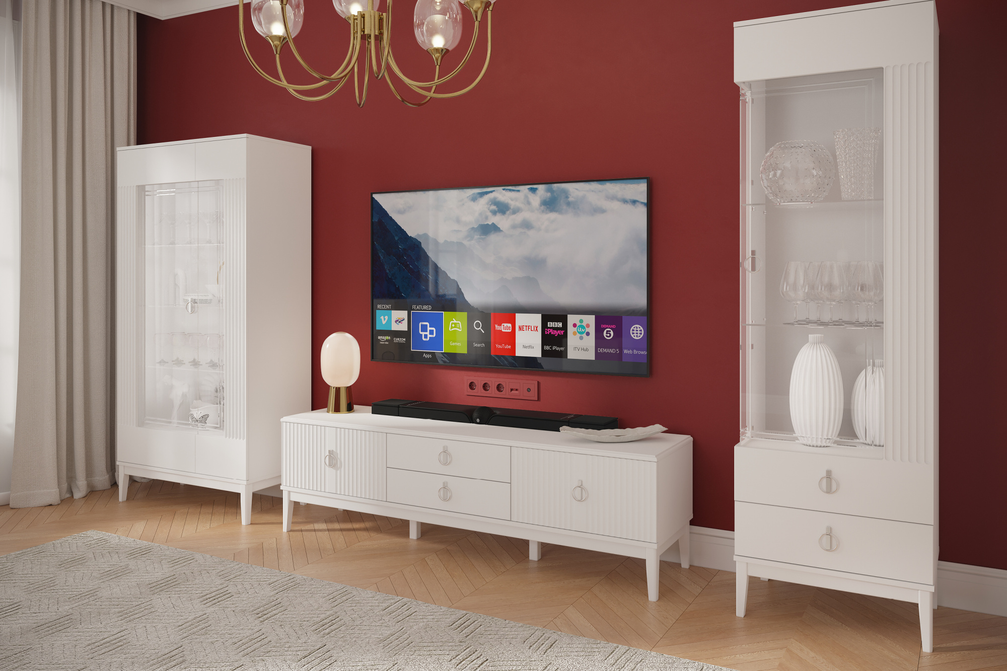 Шкаф с витриной Фарго двухдверный