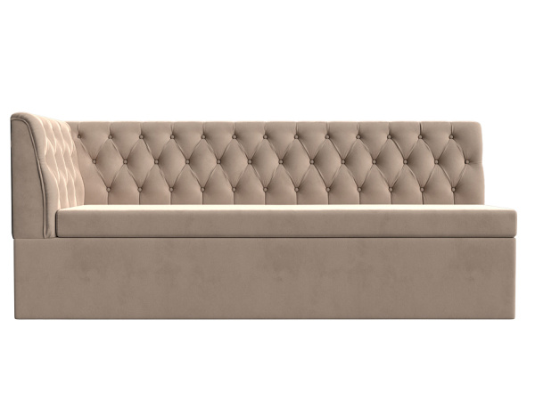 Диван кухонный Маркиз с углом слева Велюр (Бежевый)