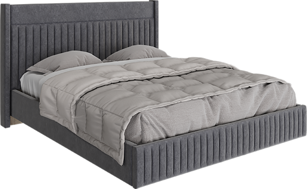 Кровать Доминго 1600 с ПМ (Дуб каньон монумент/Софт серый дым)