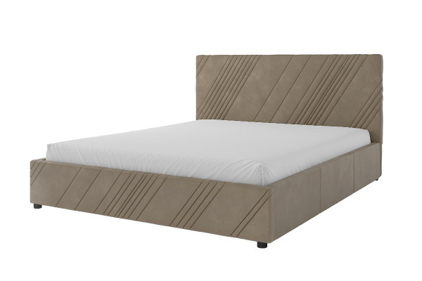 Кровать двуспальная Нельсон Диагональ (СТАНДАРТ, 8 ВАРИАНТ серый шелк, Диагональ 1400х2000 Без подъемного механизма)