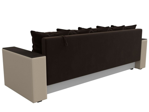 Диван прямой Дубай Лайт полки слева Микровельвет\Экокожа