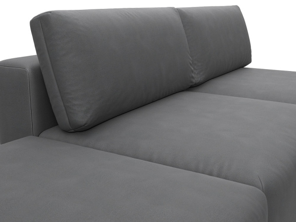 Диван угловой модульный с пуфом Лига-060 НПБ угол универсальный Замша