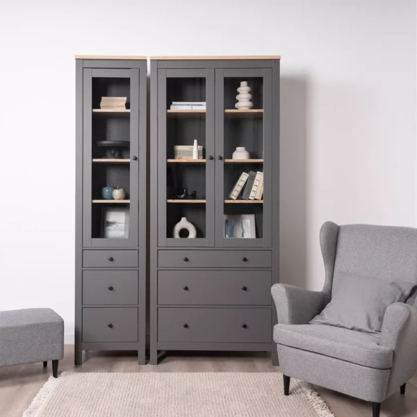 Шкаф САГА с витриной 90