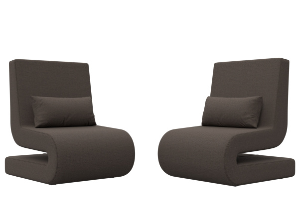 Кресло Волна (2 шт.) Рогожка (Амур 05 коричневый)