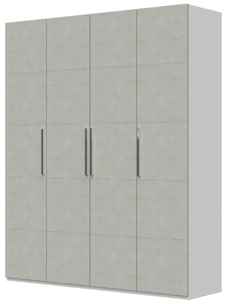 Шкаф распашной Вива ШР-4 (ЛДСП Белый/МДФ Платина без зеркал)