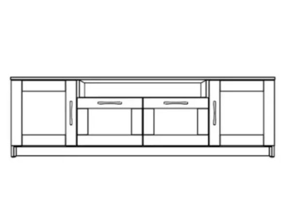 ТВ-тумба СИРИУС напольня широкая с двумя ящиками