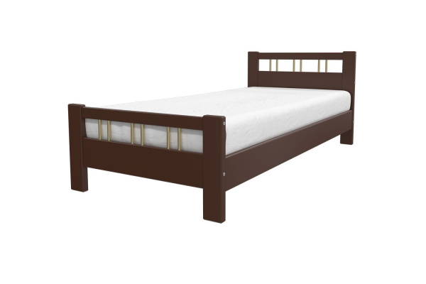 Кровать односпальная Вероника 3 (кровать одинарная 900х2000 цвет Орех темный)