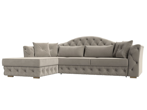 Диван угловой Артис левый угол Микровельвет (Бежевый)