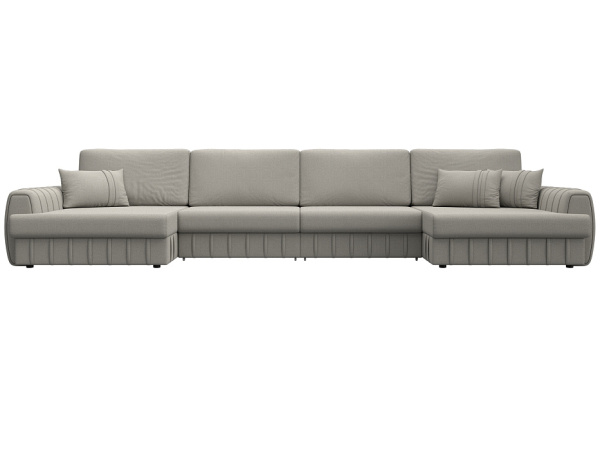 Диван П-образный Лига-057 НПБ Лонг Рогожка (Амур 02 бежевый)