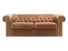 Диван Chesterfield двухместный кожа с молдингами (Кожа Dizaro-винтаж (Caramella))