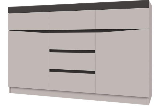 Комод Тиана 6 ящиков 2 двери (6 ЯЩИКОВ+2 ДВЕРИ  ЛДСП Персидский жемчуг/ЛДСП Персидский жемчуг-Вольфрам.)