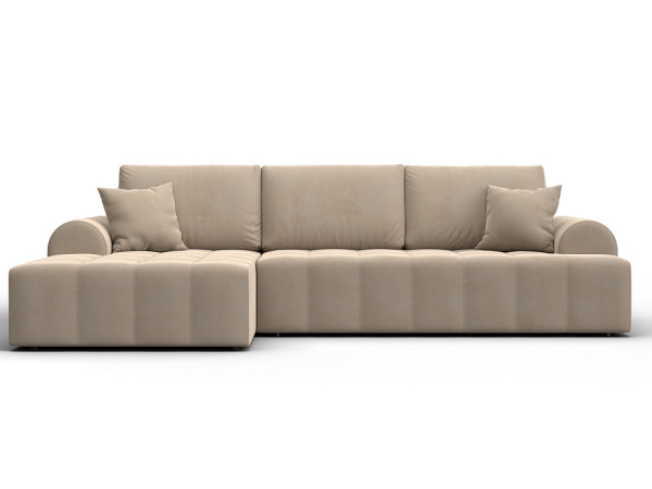 Диван угловой Лига-080 угол левый Велюр (SEVEN 729 бежевый)