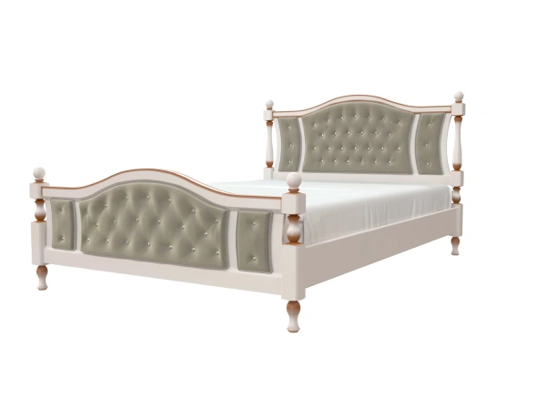 Кровать Жасмин (1400х2000, цвет Дуб молочный (СВЕТЛЫЙ), кровать двойная)