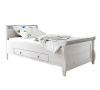 Кровать односпальная Мальта с ящиками (белый воск/серый)