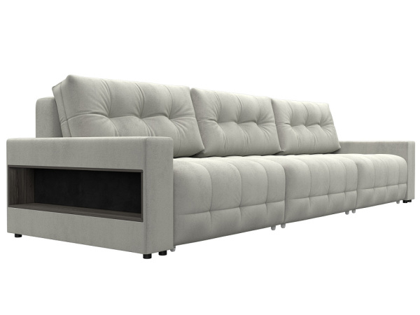 Диван прямой с полками Лига-053 НПБ Лонг Велюр