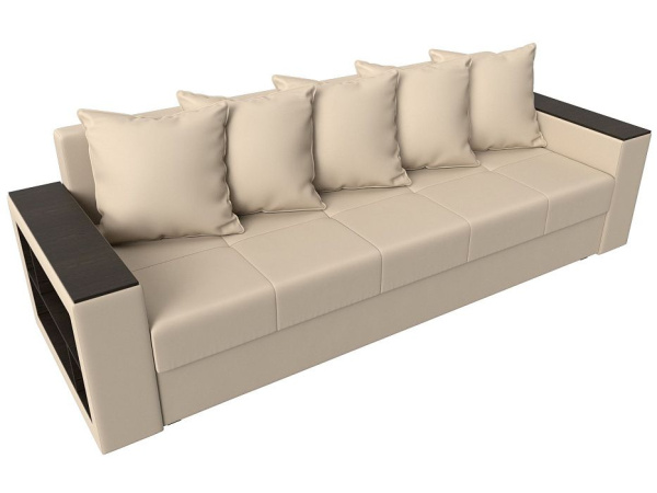 Диван прямой Дубай Лайт полки слева Экокожа