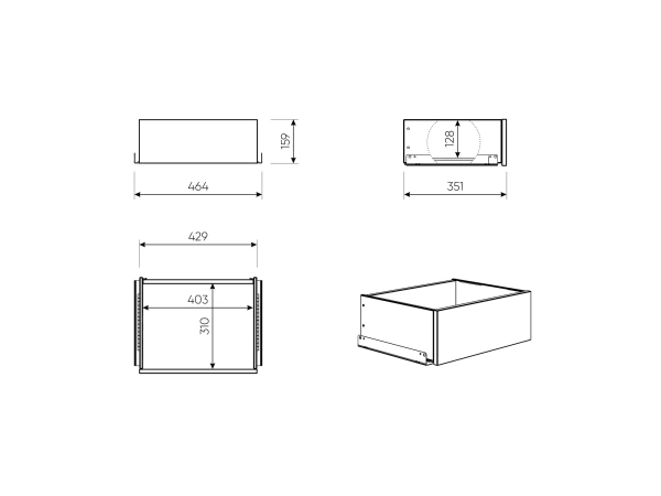 Ящик МАКС выдвижной в узкий однодверный шкаф