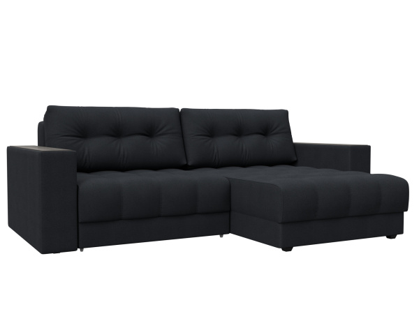 Диван угловой с декором Лига-049 НПБ Замша (JOLY 16 темно-серый)