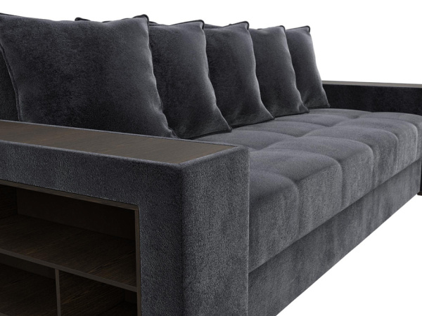 Диван прямой Дубай полки слева Велюр