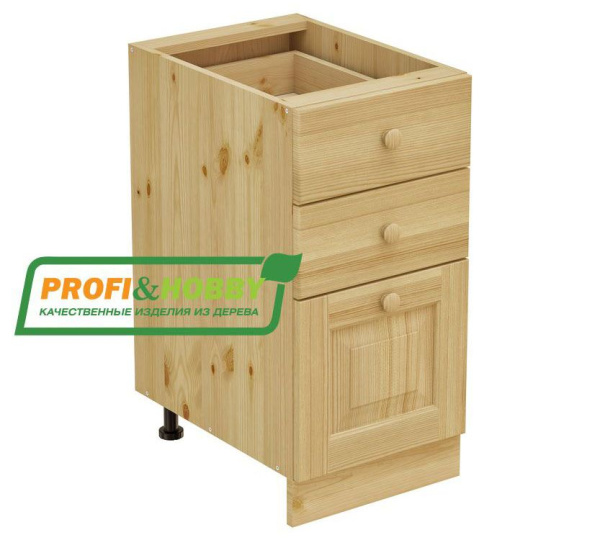 Тумба с 3-мя ящиками 400*720 (Цвет без покрытия)