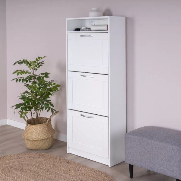 Тумба СИРИУС с нишей и тремя откидными полками для обуви