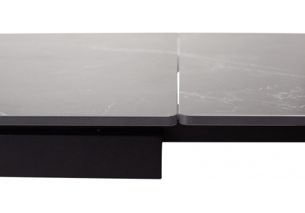 Керамический стол Forio 160 matt black marble sintered stone / black