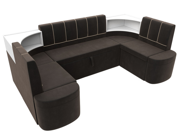 Диван кухонный П-образный Тефида Велюр