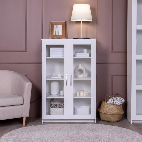 Тумба СИРИУС с двумя стеклянными дверьми