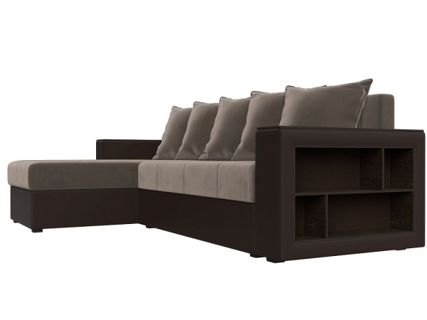 Диван угловой Дубай Лайт левый угол Велюр\Экокожа