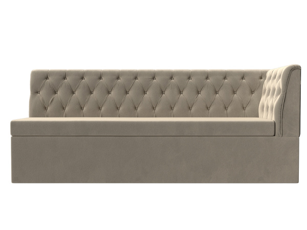 Диван кухонный Маркиз с углом справа Микровельвет (Бежевый)