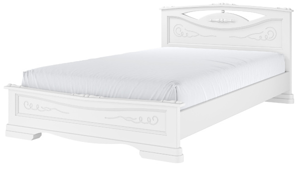 Кровать Елена 3 (1200х2000, цвет Белый античный, кровать двойная)