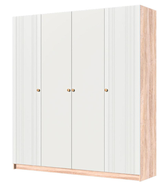 Шкаф распашной Ланзетти ШР-4 (Дуб Торонто/Жемчуг)