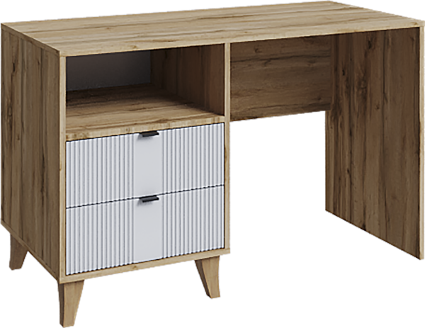 Стол письменный Лаура (Дуб вотан/Белый шагрень)