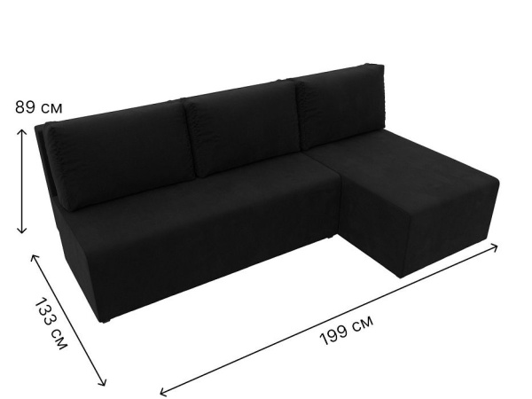 Диван угловой Поло правый угол Микровельвет