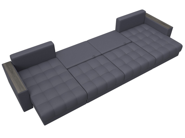 Диван П-образный с декором Лига-049 НПБ Лонг Экокожа