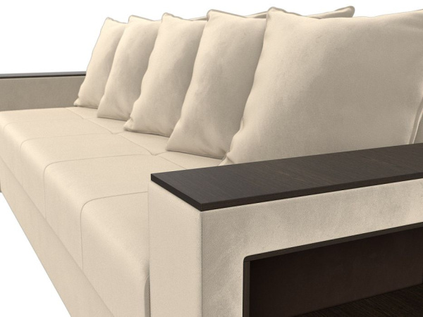 Диван прямой Дубай Лайт полки справа Микровельвет