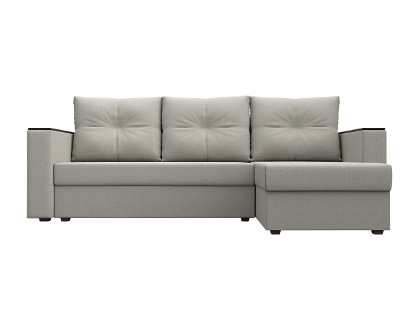 Диван угловой Атланта без стола правый угол Рогожка (Амур 02 бежевый)